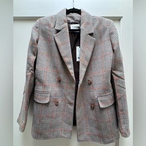 Clare V x Monoprix Plaid Blazer sz 36 NWT